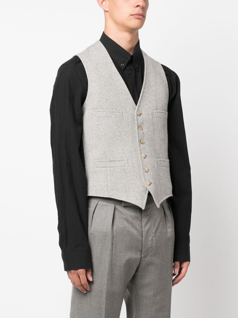 herringbone wool-blend waistcoat 3