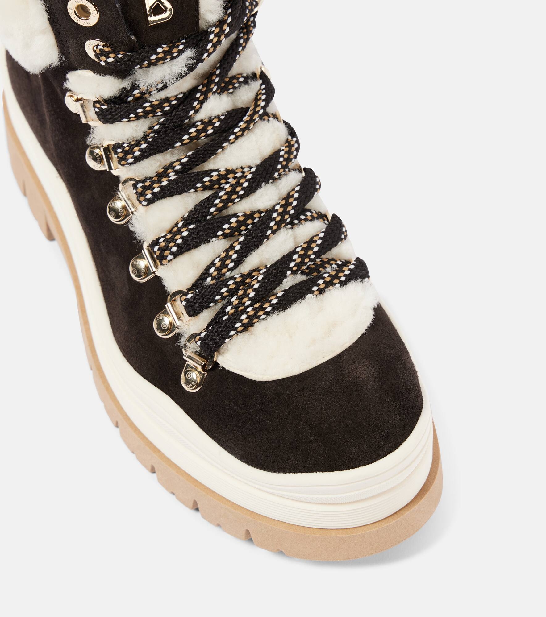 Arosa shearling-lined suede lace-up boots - 5