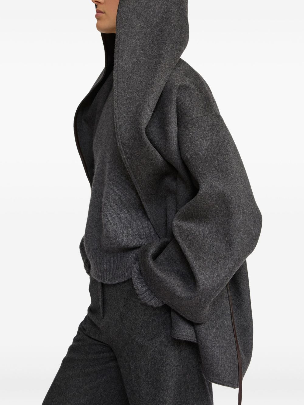 hooded wrap coat - 3