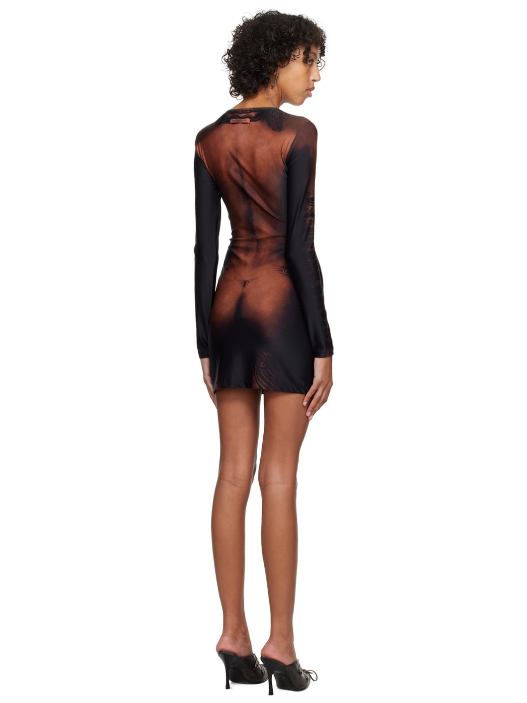 Black & Brown 'The Short Ebony Body Tattoo' Minidress - 3