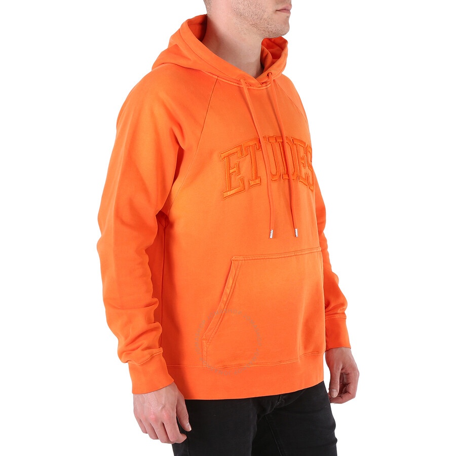 Etudes Men's Orange Racing Logo Cotton Hoodie - 4