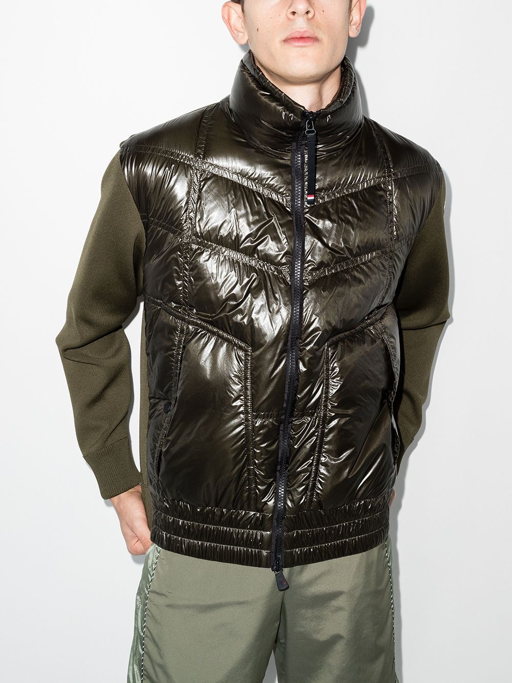 padded-panel zip-up jacket - 2