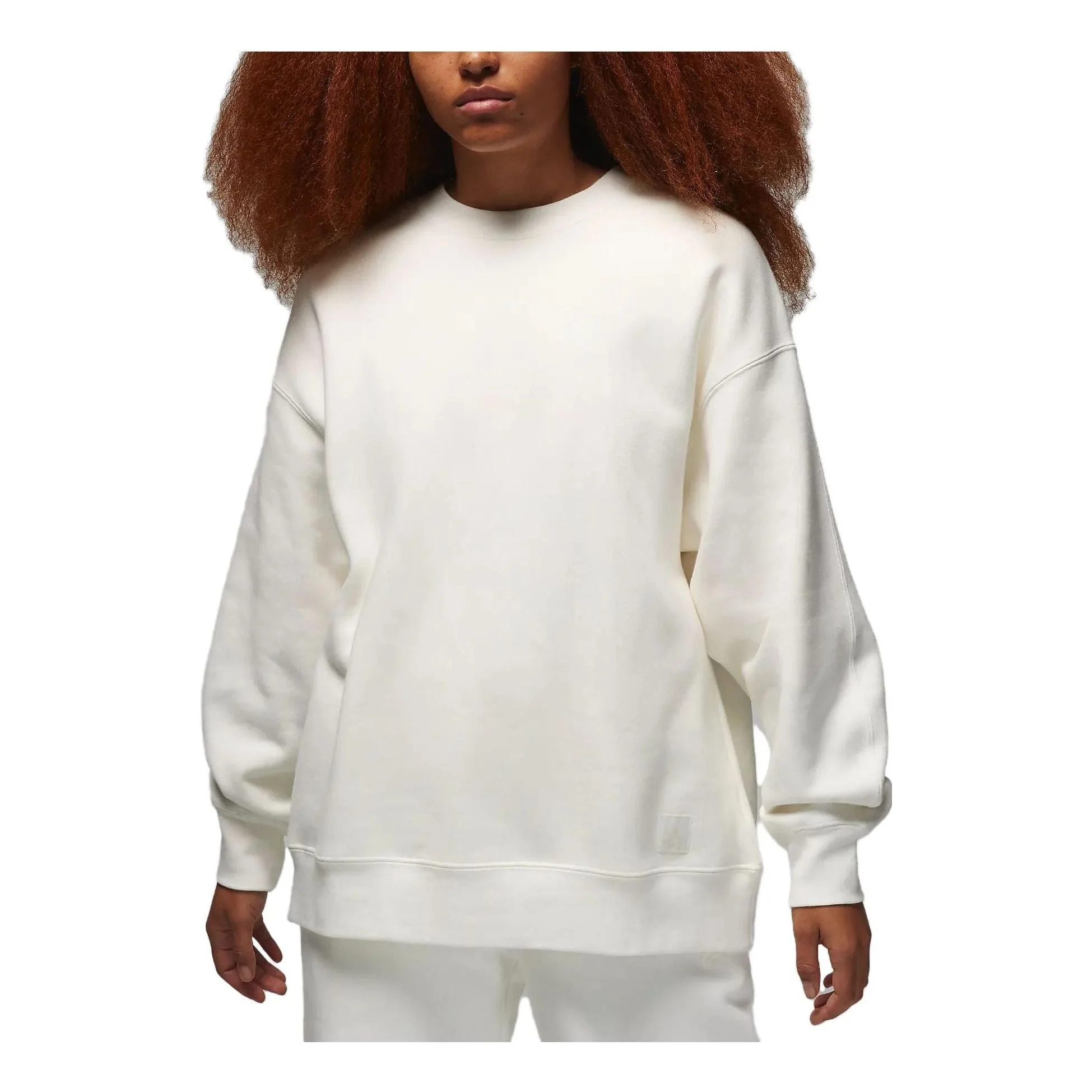 (WMNS) Air Jordan Flight Fleece Crewneck Sweatshirt 'White' FB5117-133 - 1