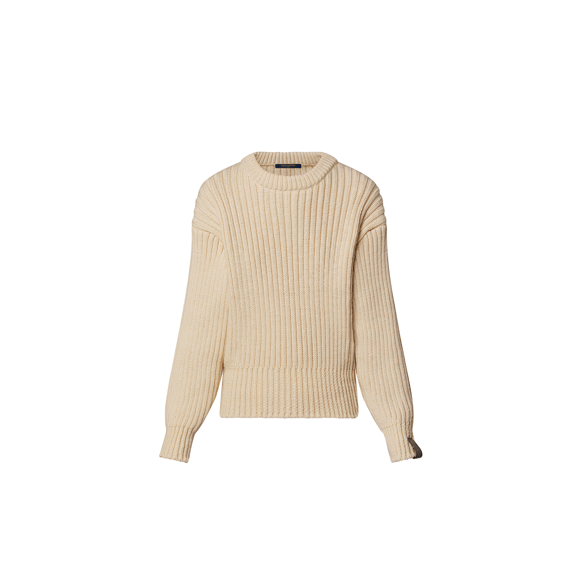 Elbow Patch Ribbed Pullover - 1