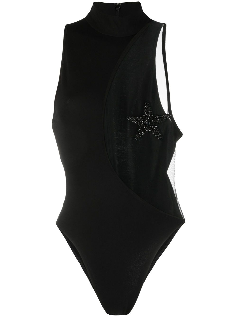 star-detail cut-out bodysuit - 1