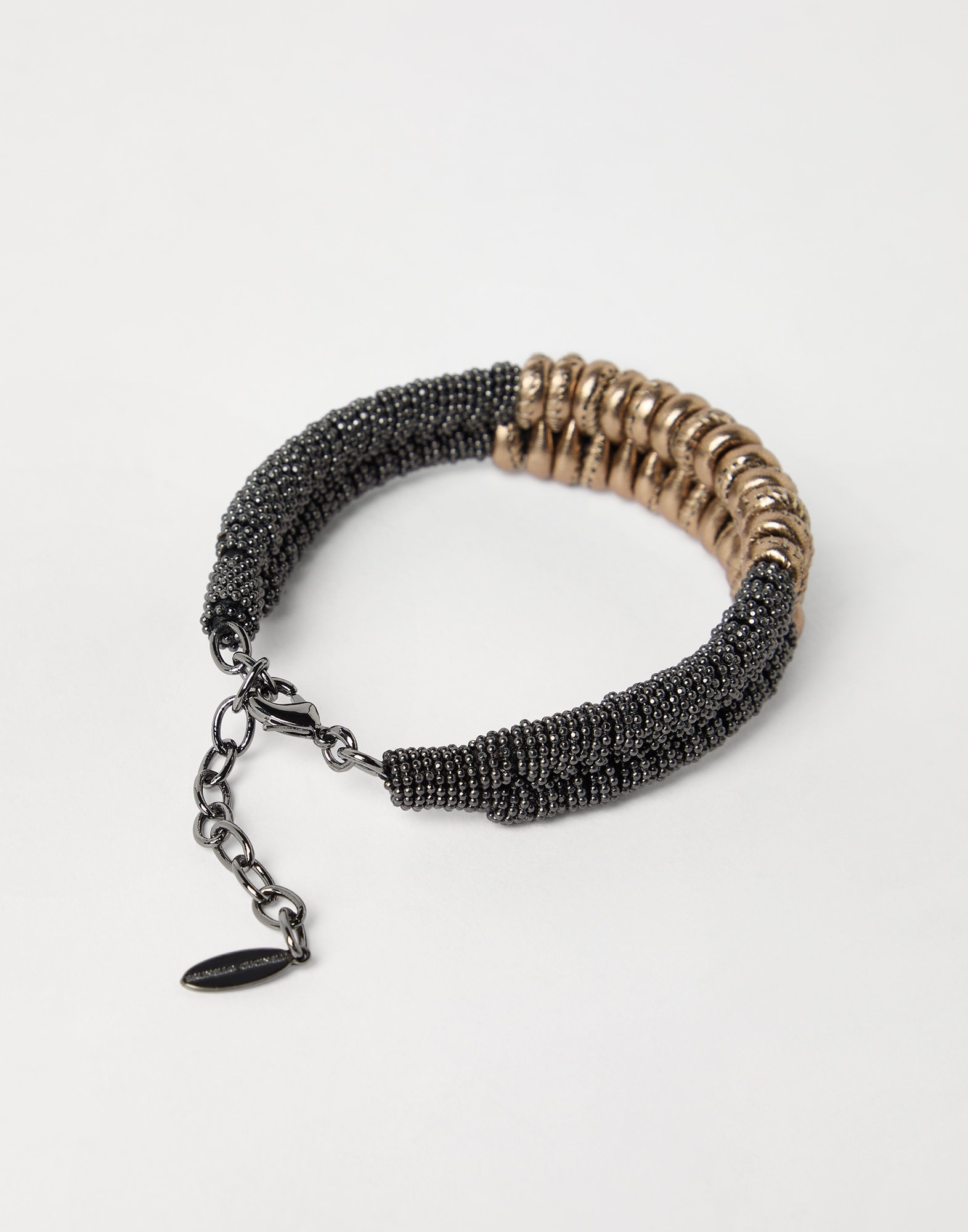 Lamé calfskin and monili braided bracelet - 2