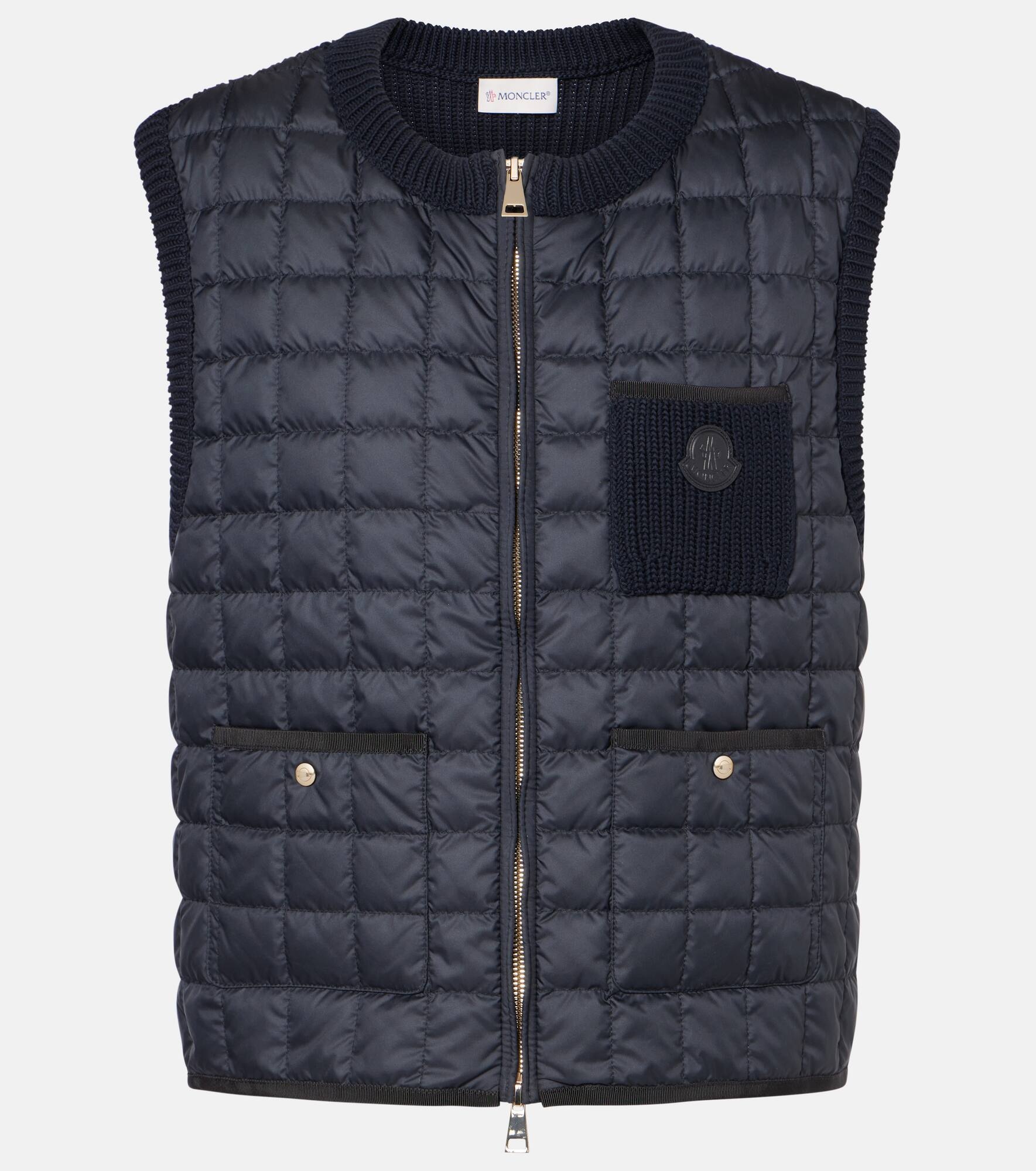 Cotton-blend down sweater vest - 1