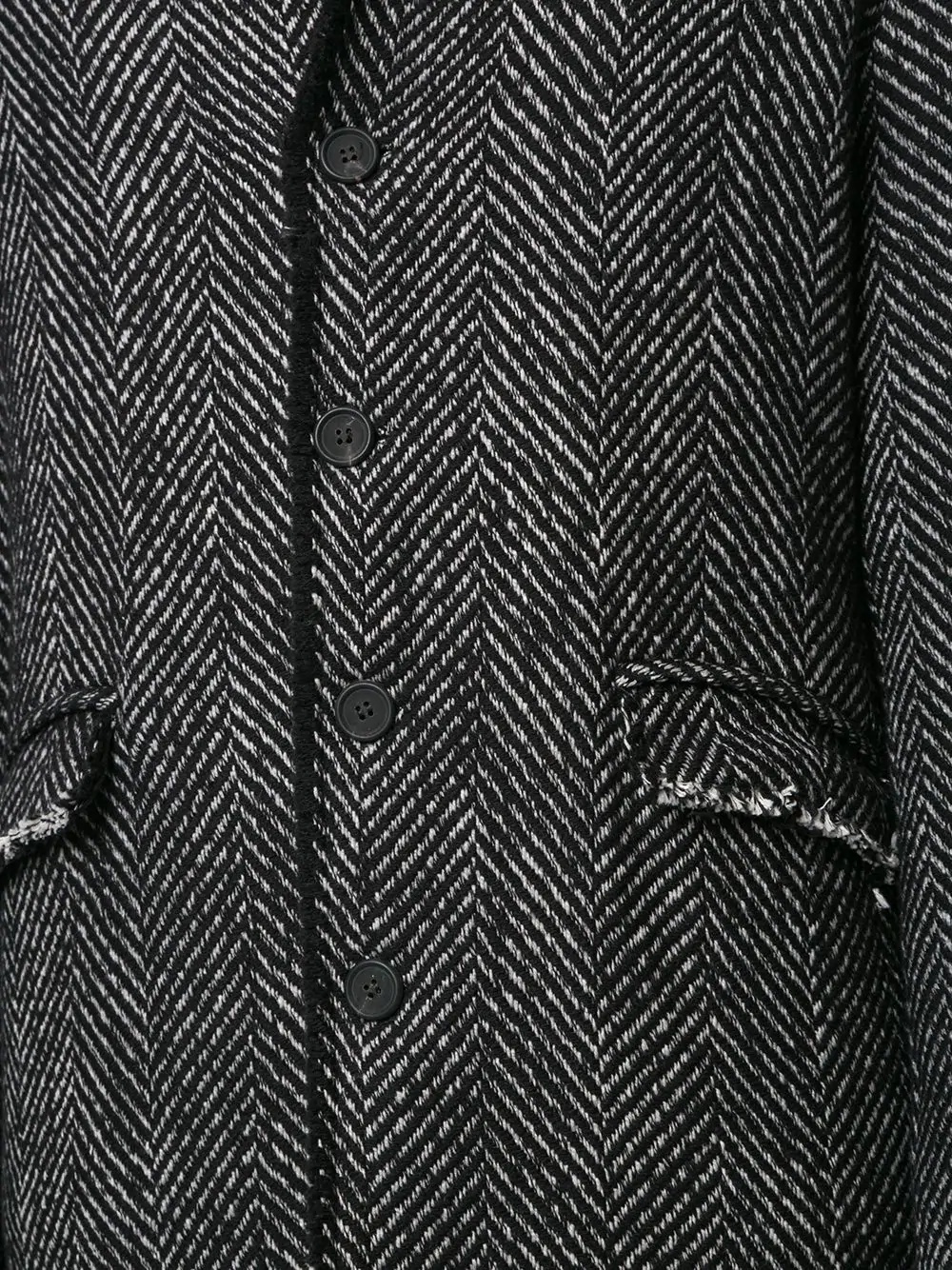 herringbone single-breasted coat - 5