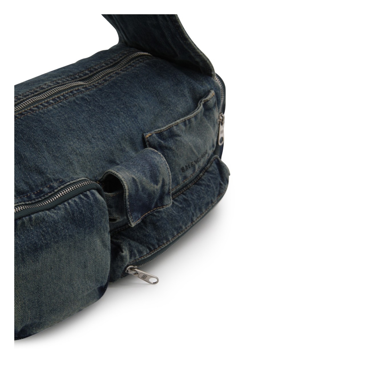 vintage blue cotton sling bag superbusy crossbody bag - 4