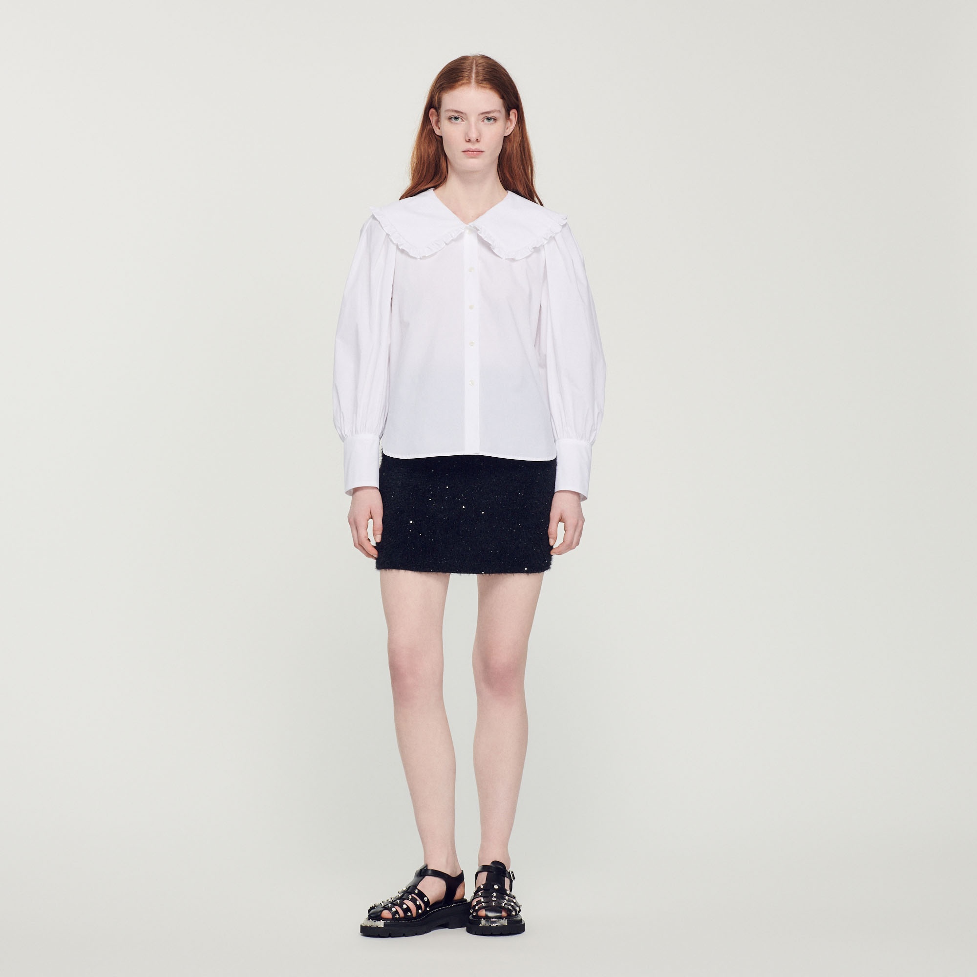 Poplin shirt with Peter Pan collar - 3