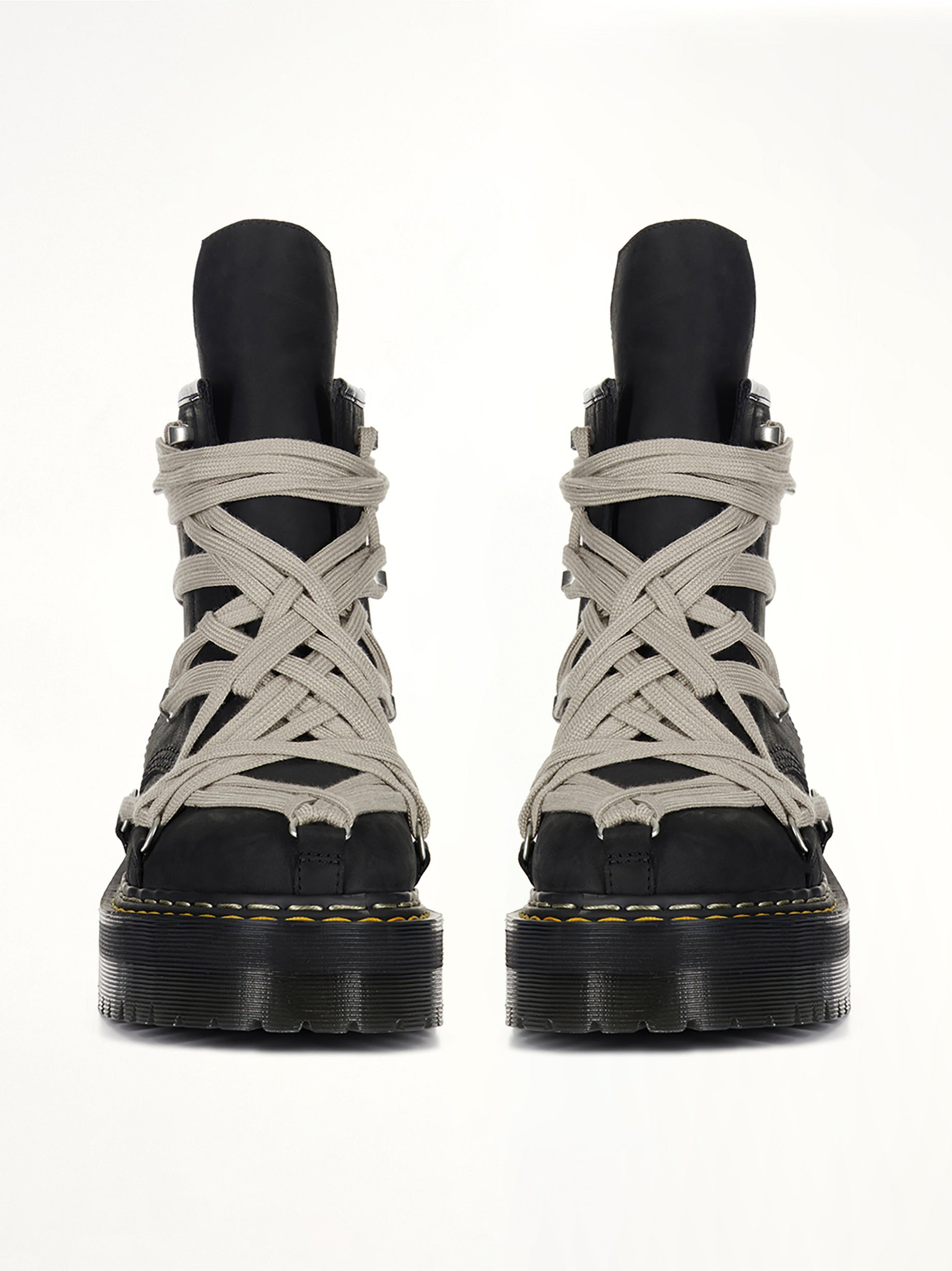 Rick Owens x Dr. Martens 1460 Quad Sole Megalace Boots in Black - 3