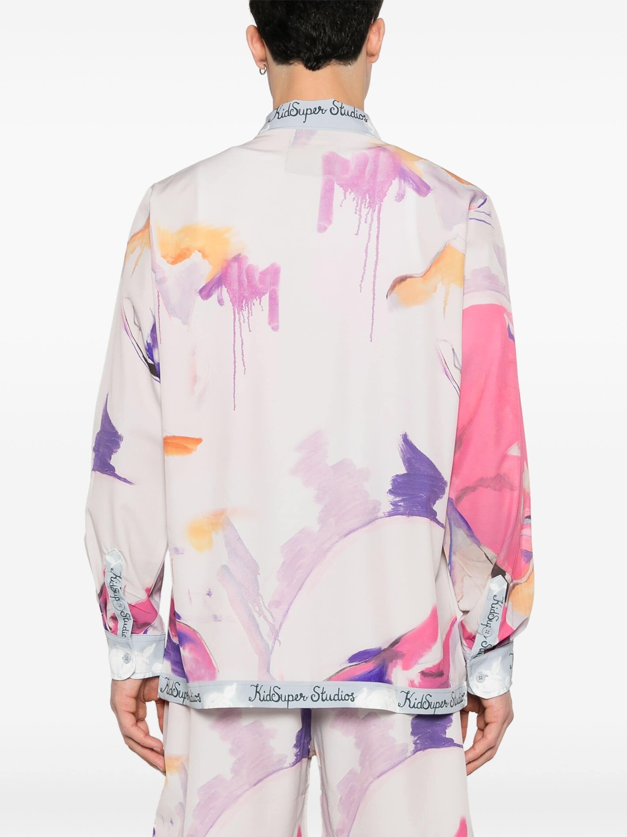 abstract-print satin shirt - 4