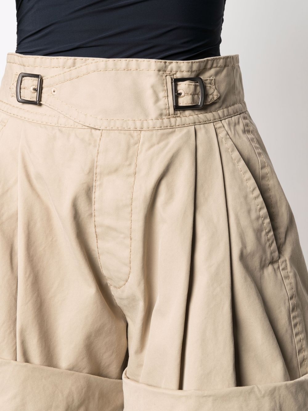 pleated high-waist shorts - 5
