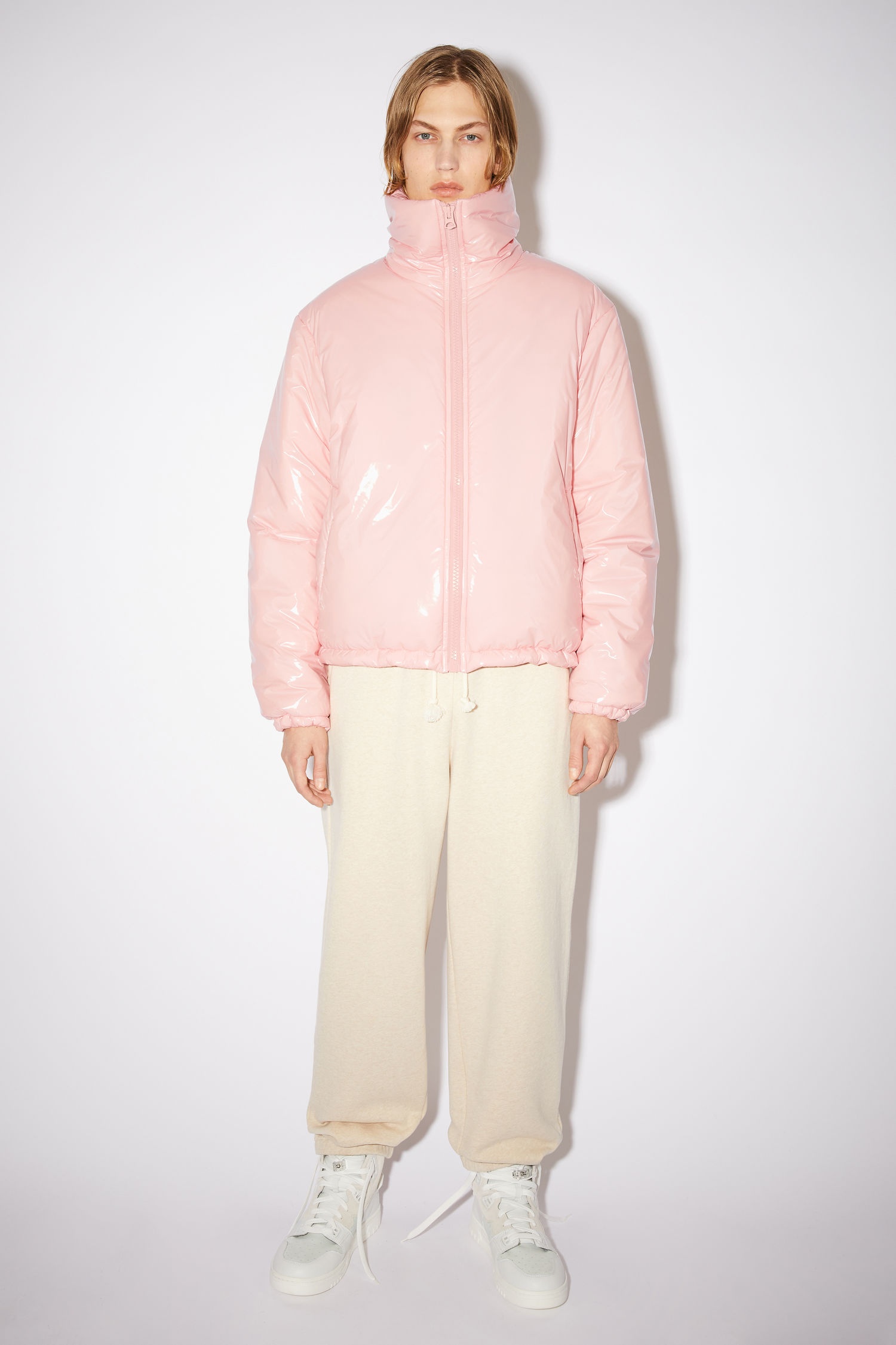 Nylon puffer jacket - Blush pink - 2