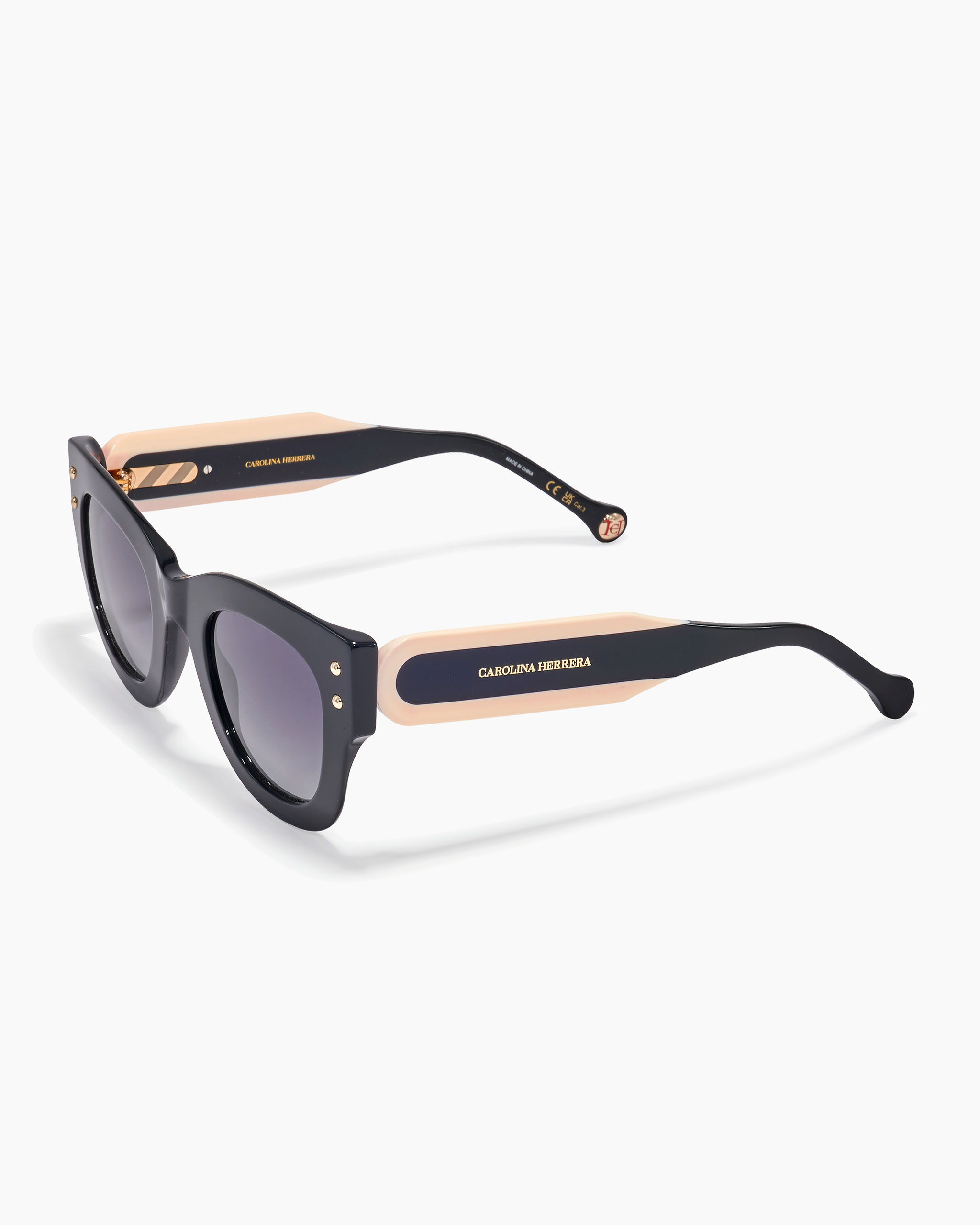 Round Frame Sunglasses With Contrast Temples - 2