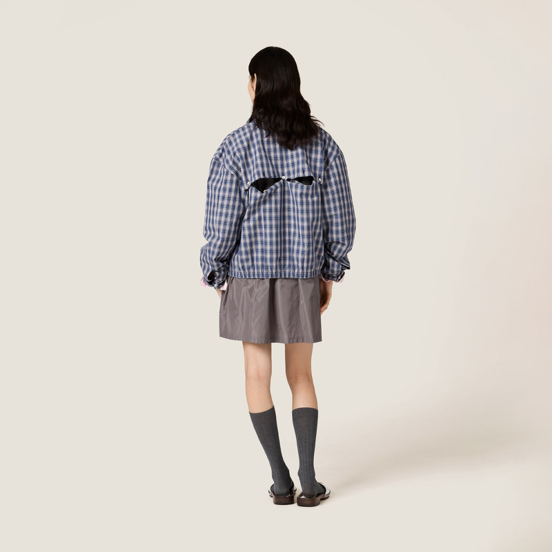 Checked fabric blouson jacket 3