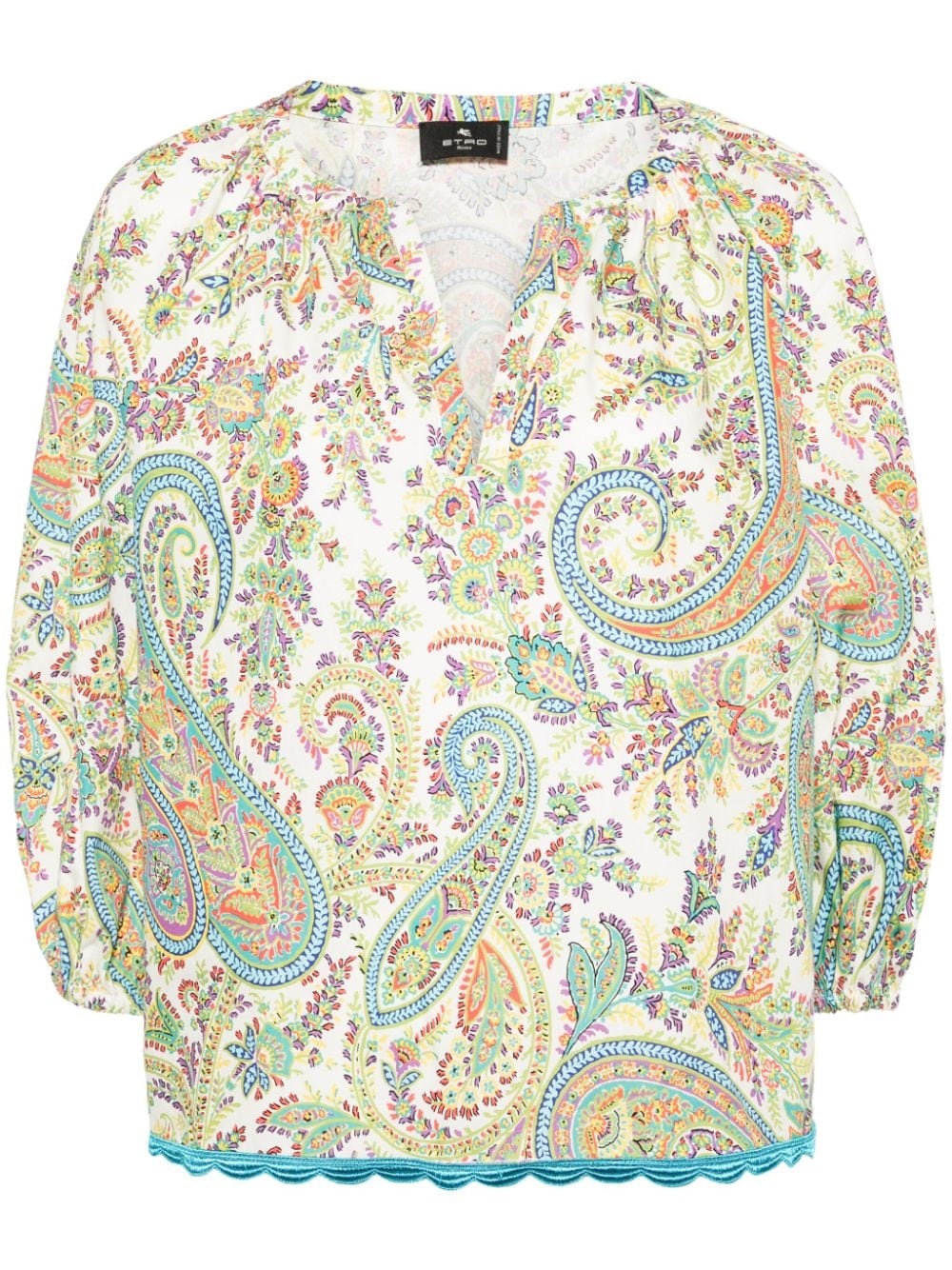 paisley-print cotton blouse - 1