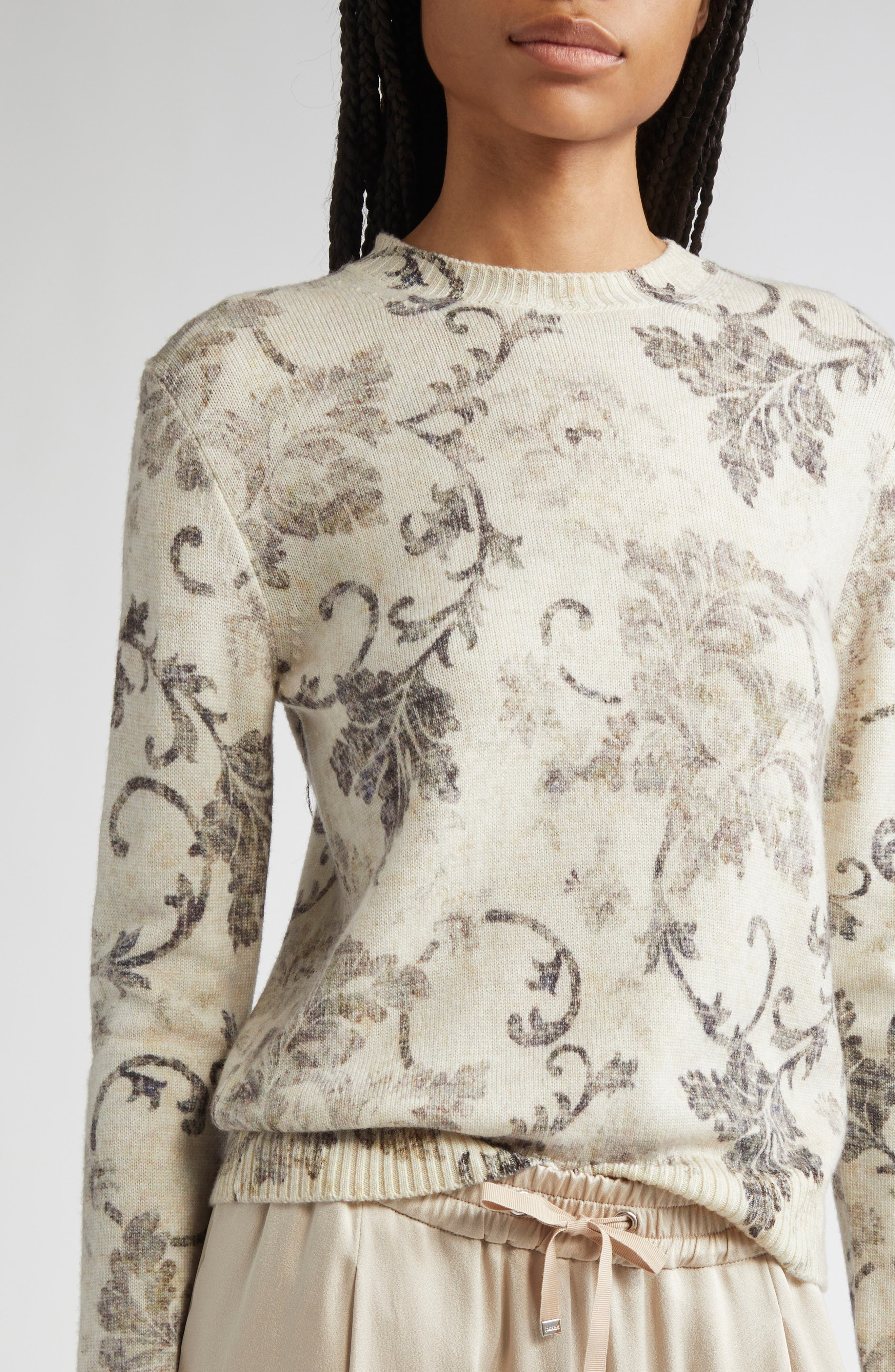 Herno Floral Print Wool Sweater in Rosa at Nordstrom - 5