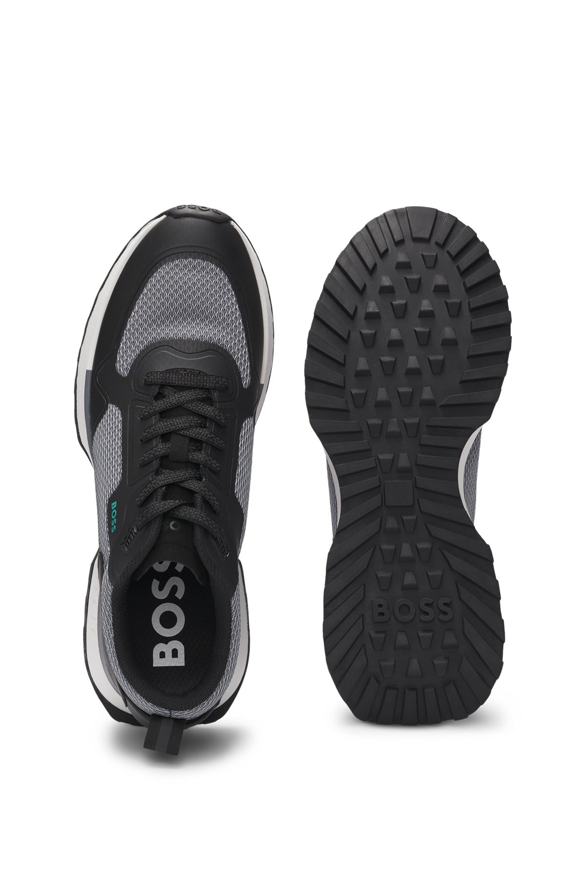 MIXED-MATERIAL TRAINERS WITH MESH DETAILS AND BRANDING - 4
