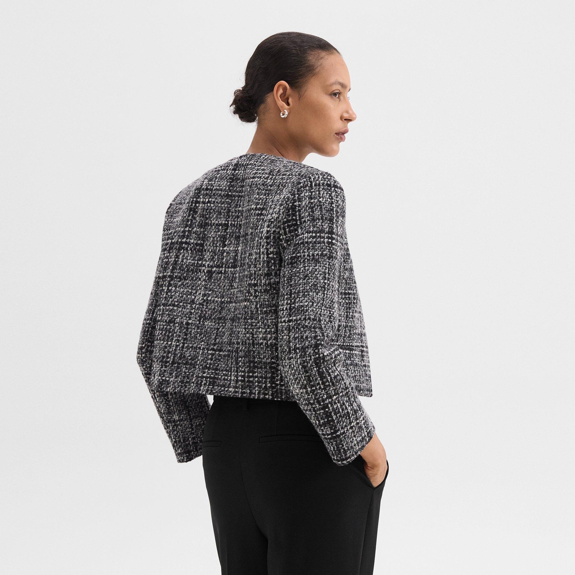 Cropped Jacket in Mélange Tweed - 4