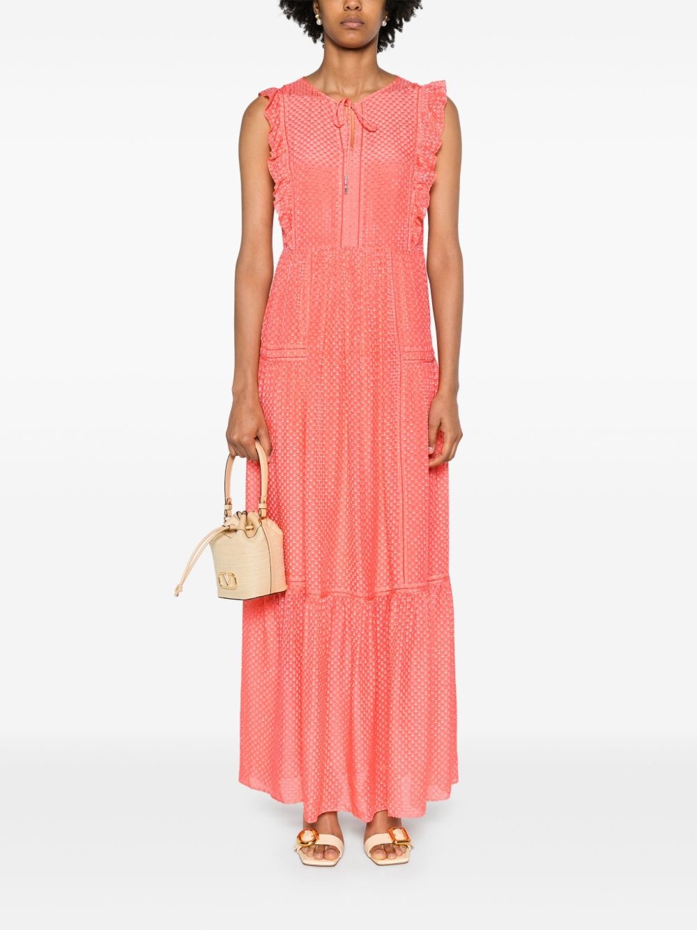 tiered textured midi dress - 2