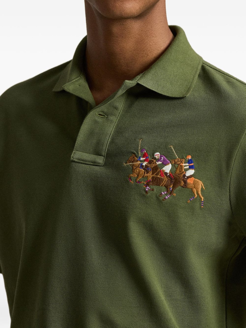 embroidered triple-pony polo shirt 5