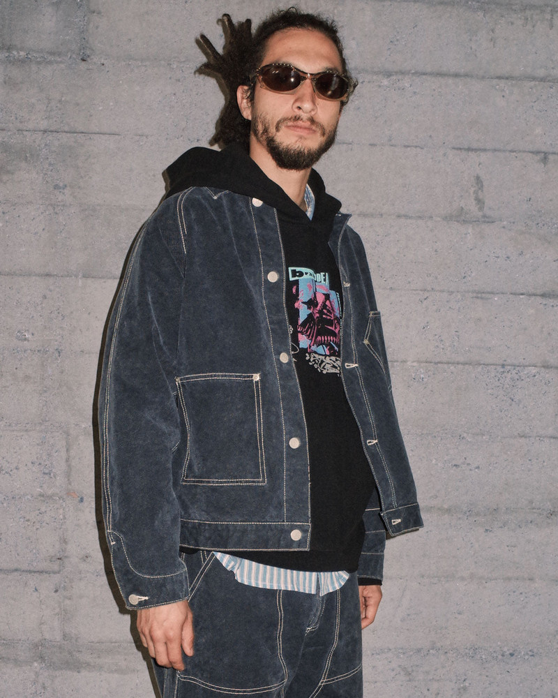 Canvas Cropped Engineer Jacket - Black 4