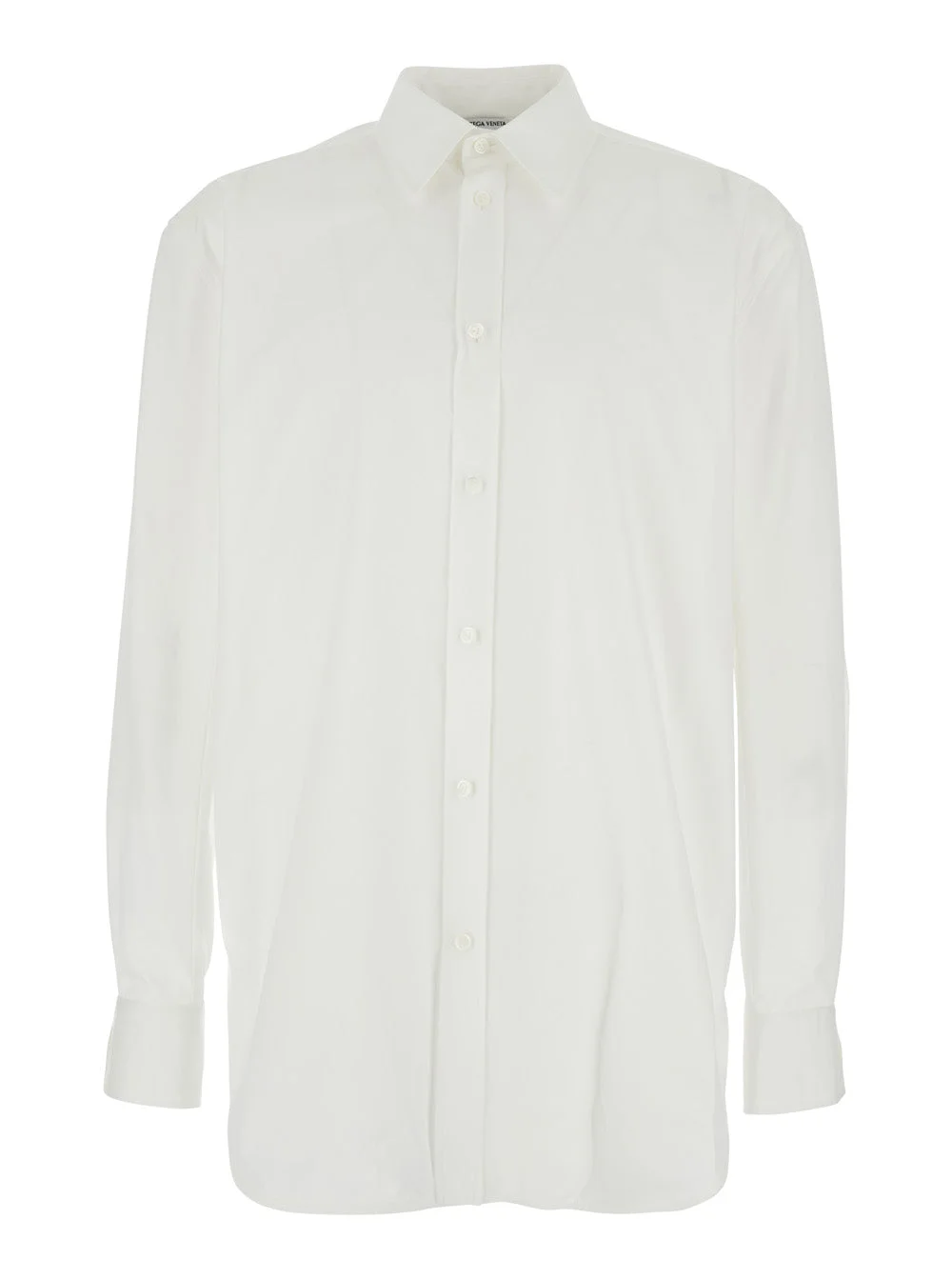 Bottega Veneta Men Shirt 'Poleine Bv Embroidered' White With Elegant Embroidery In Cotton For Women - 1