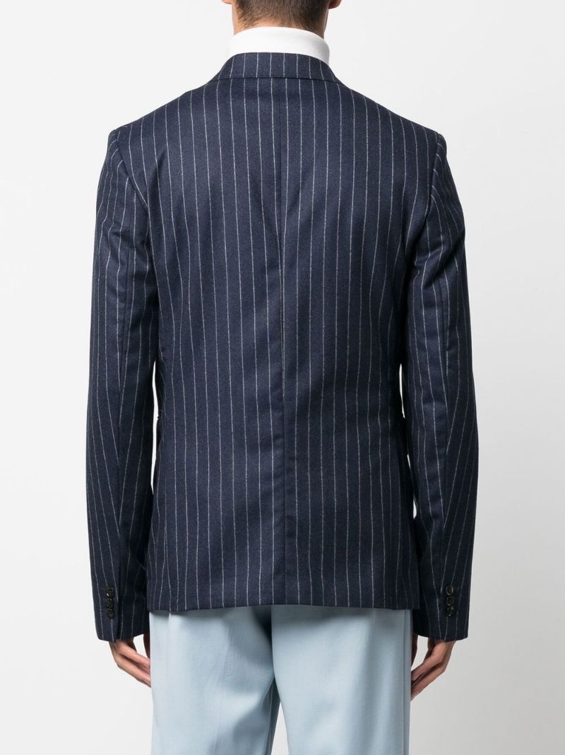 pinstripe single-breasted blazer - 4