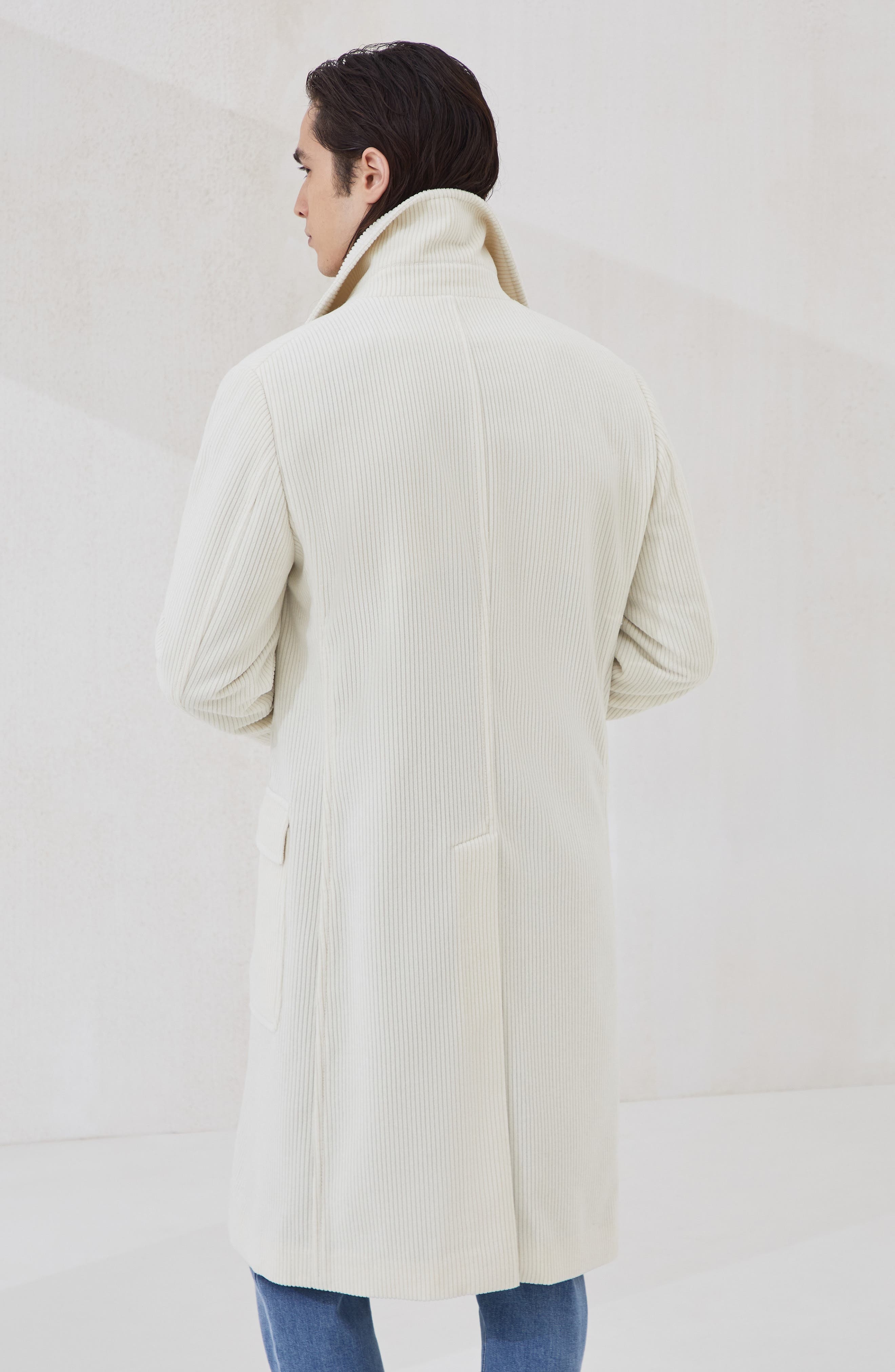 Brunello Cucinelli One-and-a-half-breasted coat in Ecru at Nordstrom - 3