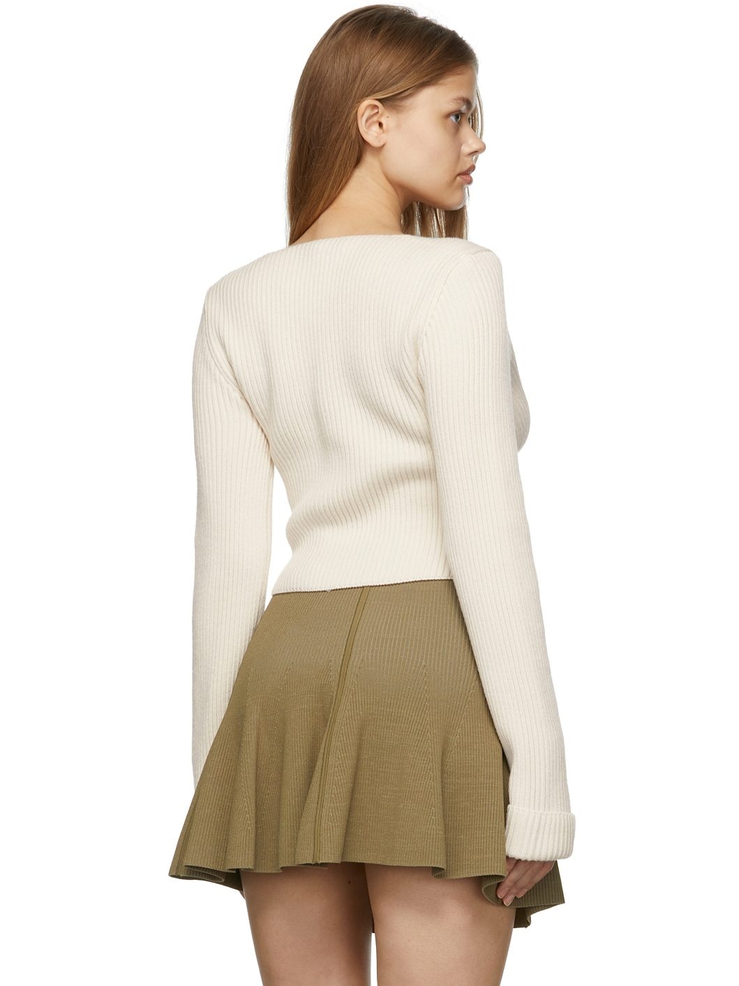 Beige Kold V-Neck Sweater - 3