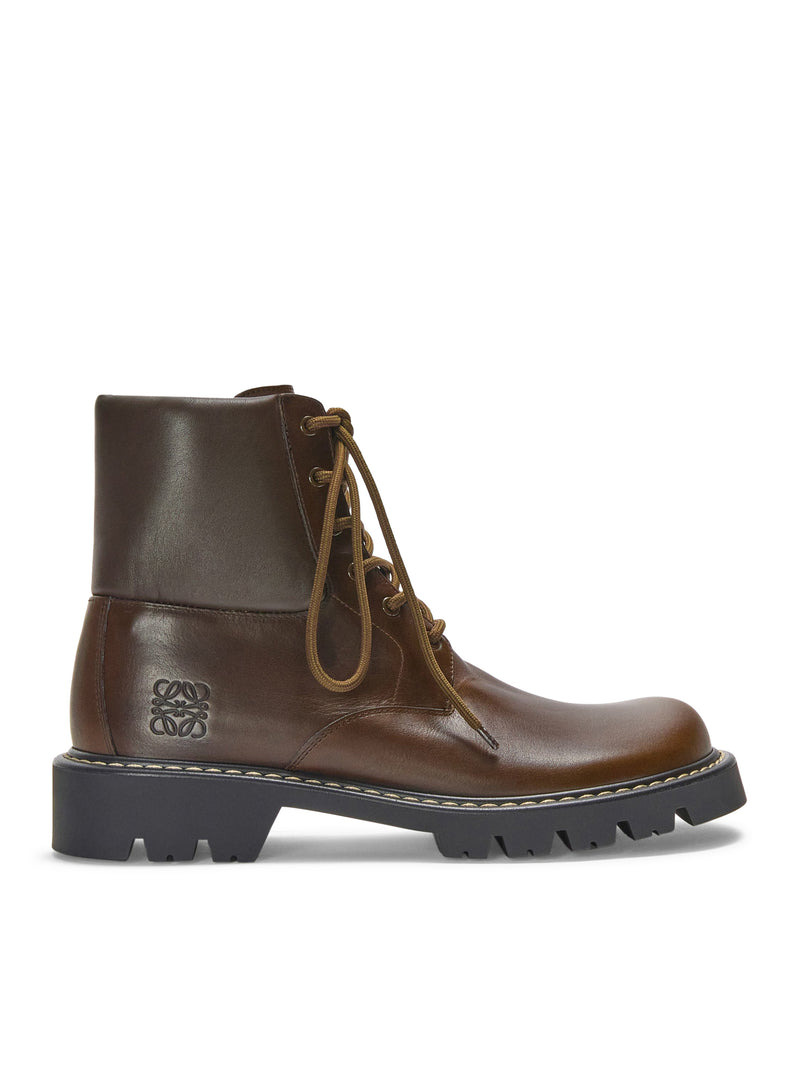 Loewe Men Sierrain Military Ankle Boots Vegetable Tanned Calfskin - 1