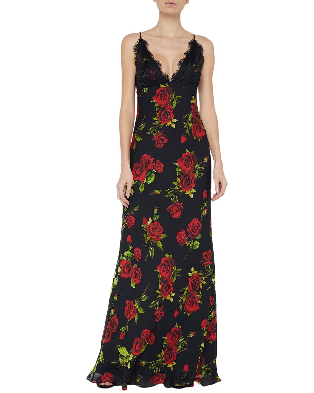 L'AGENCE Susanna Lace Silk Slip Dress - 1