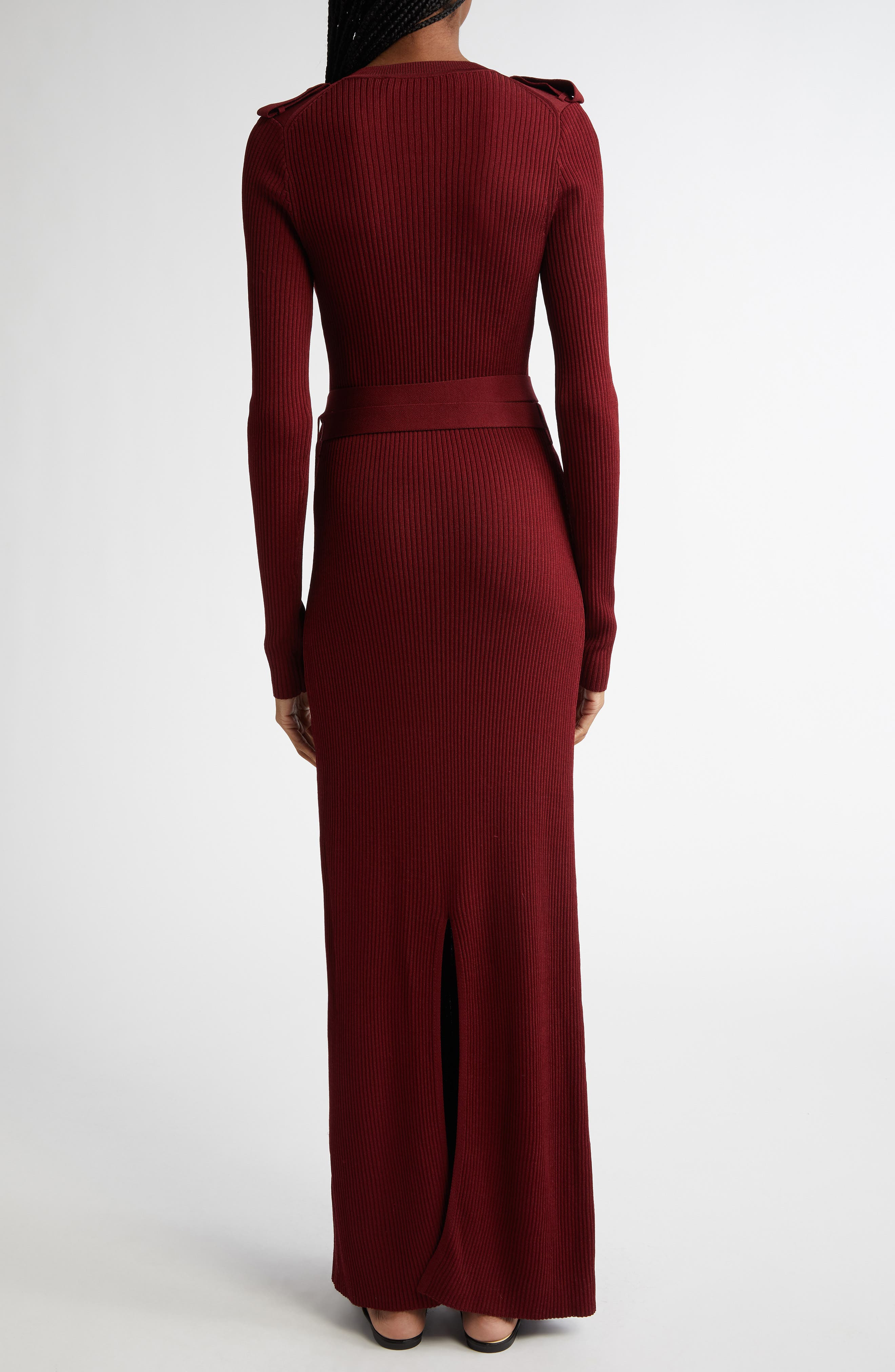 Proenza Schouler Lauryn Long Sleeve Rib Sweater Dress in Dark Red at Nordstrom - 2