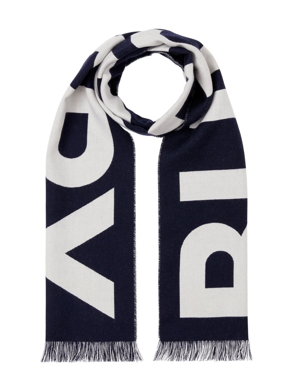 jacquard-logo fringed scarf - 3