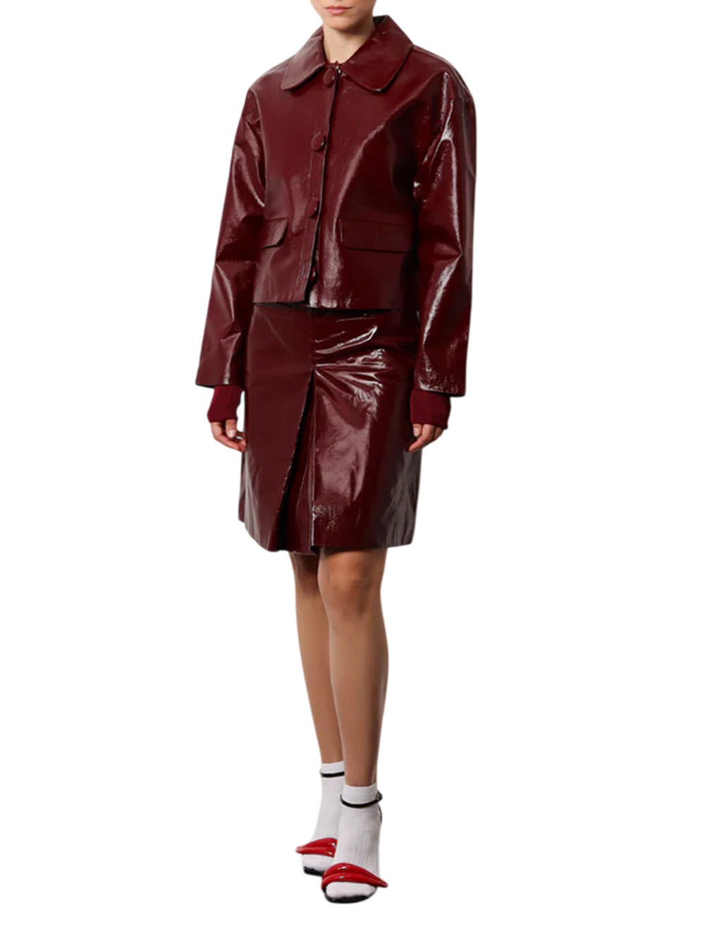 Self-Portrait Women Leather Jacket - 2