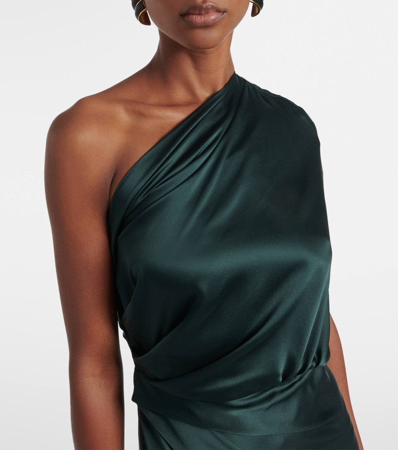 Draped silk satin gown 4