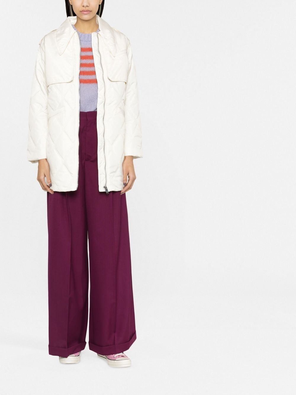 quilted zip-up jacket - 2