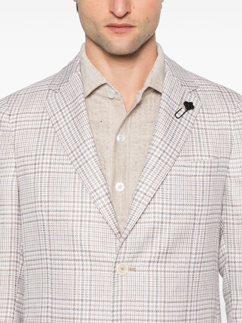 brooch-detail blazer - 5