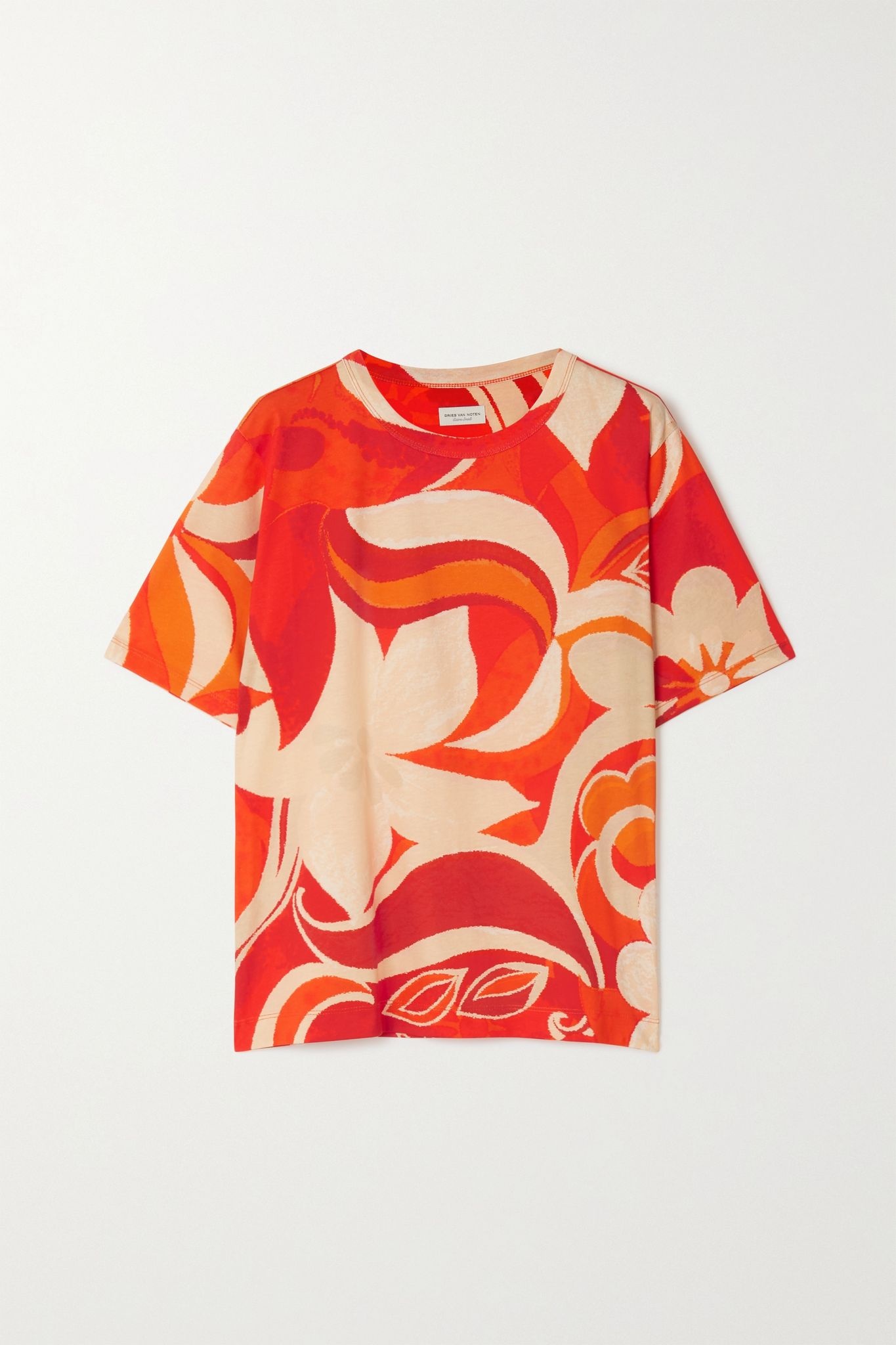 Oversized floral-print cotton-jersey T-shirt - 1