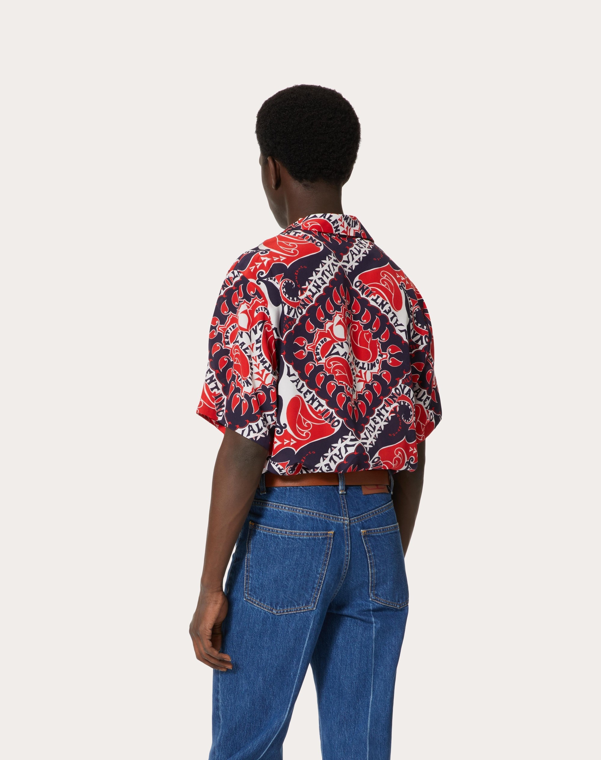 ARCHIVE MANIFESTO BANDANA PRINT SILK SHIRT - 4