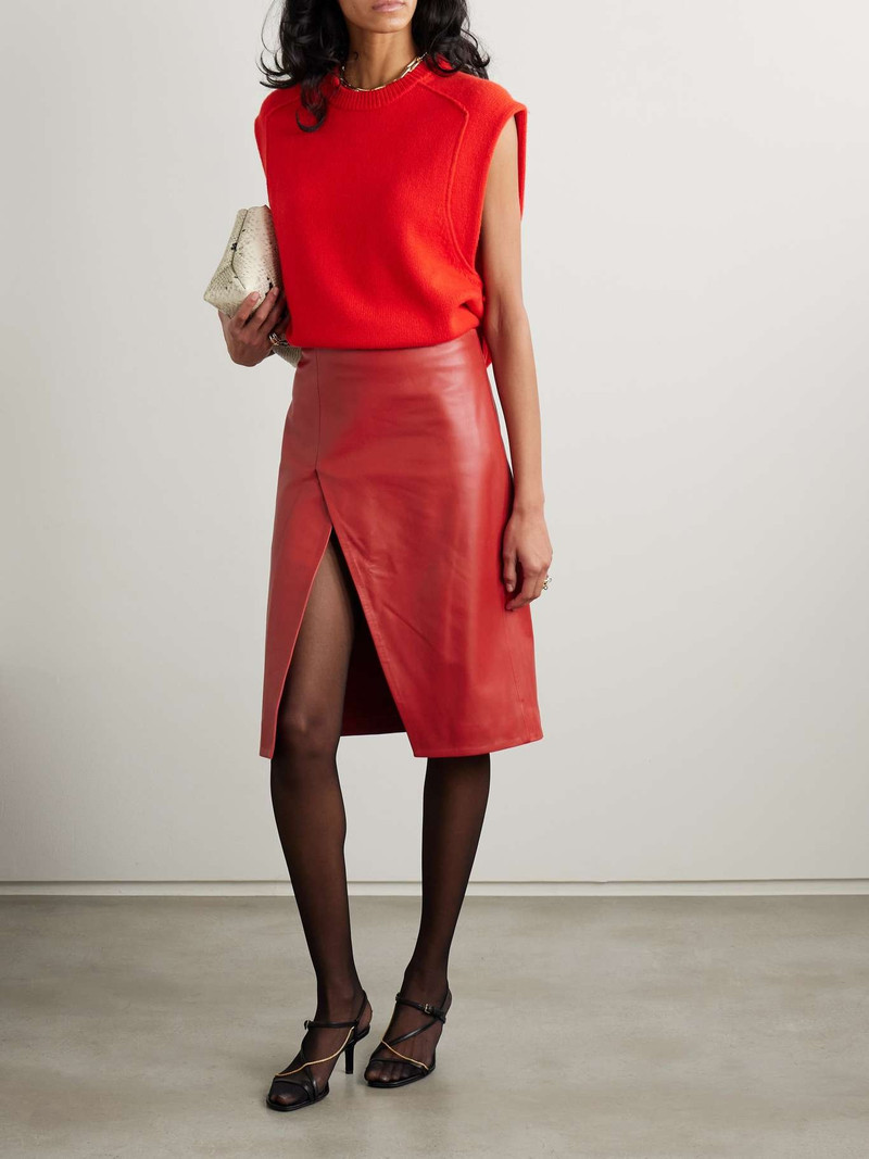 Loulou de Saison Ekare leather skirt Red outlook