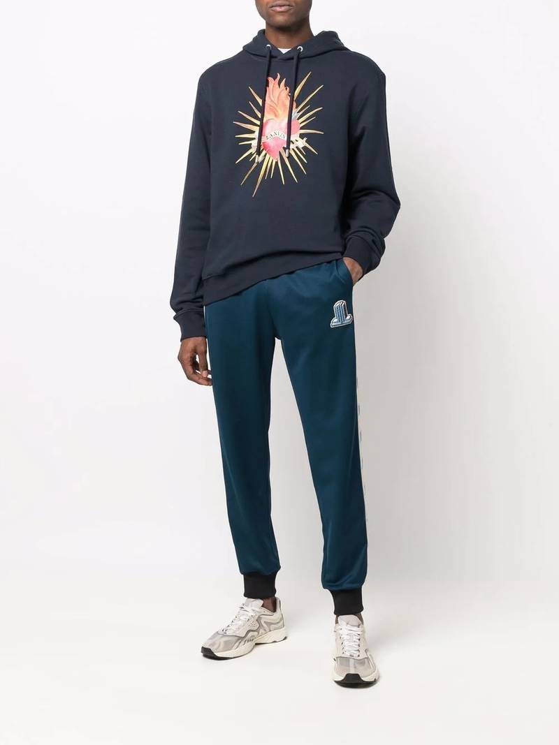Lanvin cotton heart print hoodie outlook