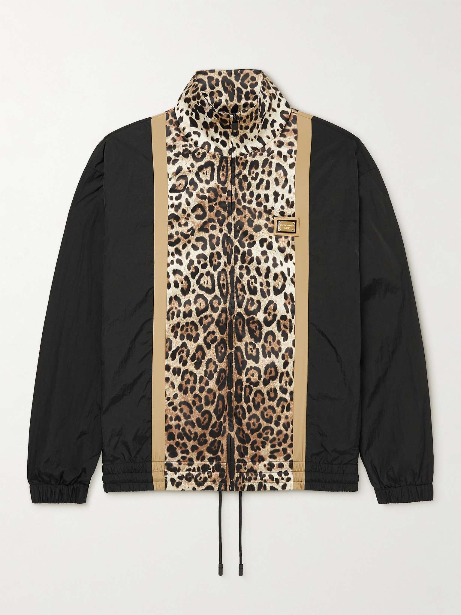 Colour-Block Leopard-Print Shell Jacket - 1