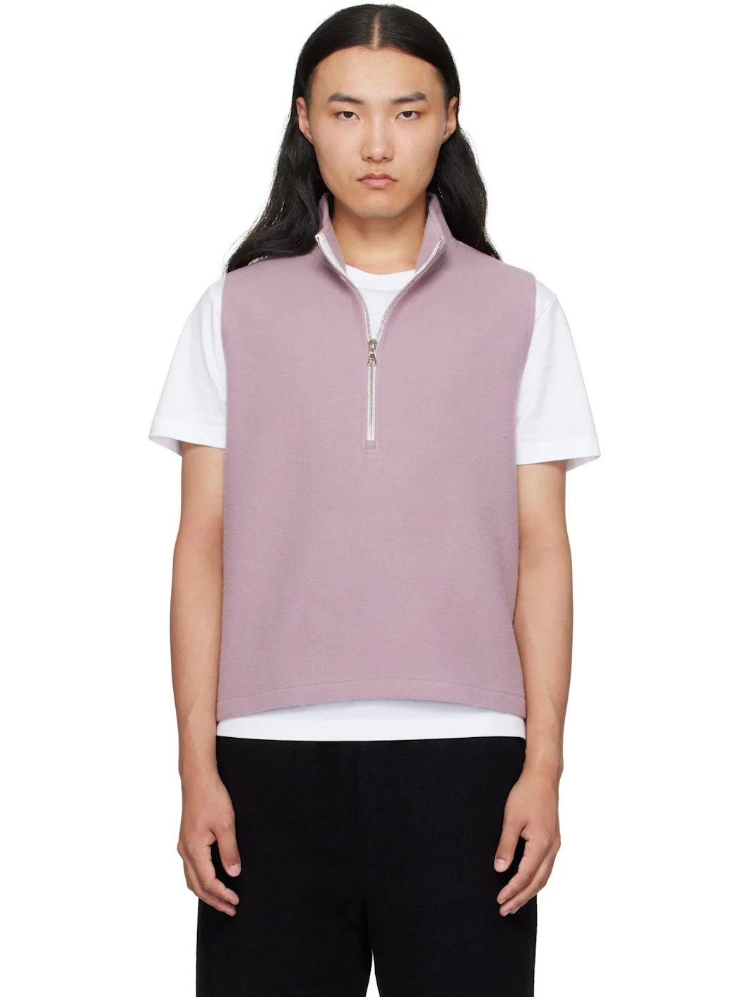 Pink Fleece City Sweater Vest - 1