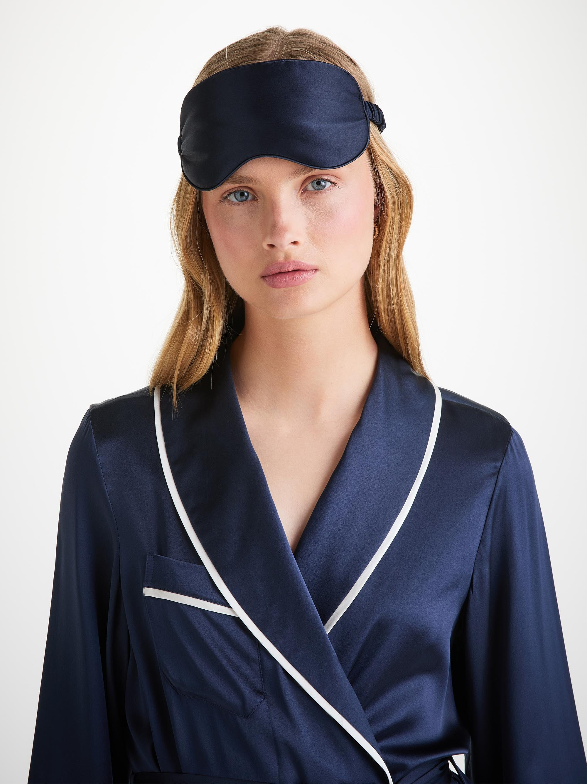 Eye Mask Bailey Silk Satin Navy - 3