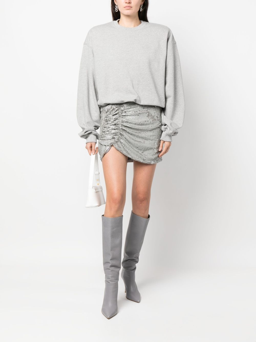 ruched-detail sequined miniskirt - 2