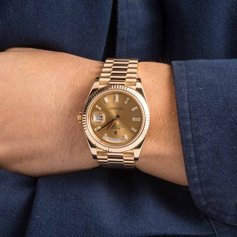 Rolex Day-Date 40 Ref 228238 Baguette Diamond Dial - 5