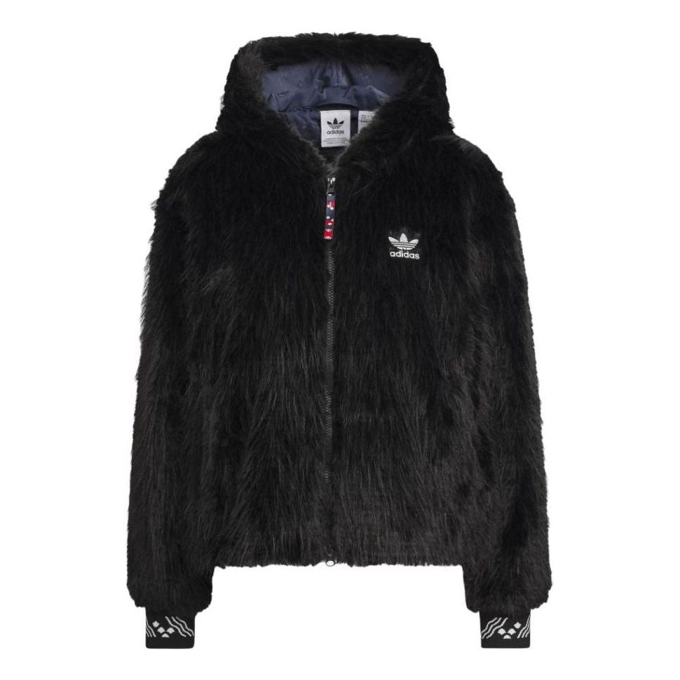 (WMNS) adidas Originals X Feifei Ruan CNY FUR Jackets Asia Sizing 'Black' IX4226 - 1