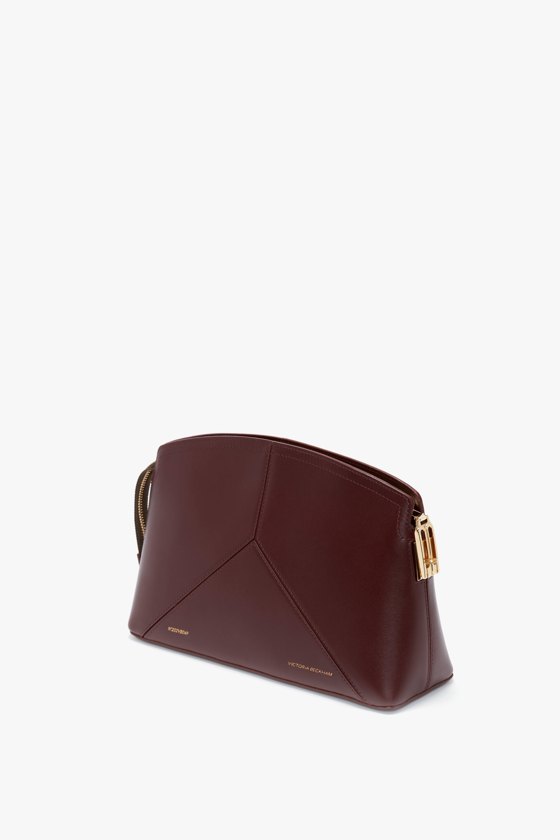 Victoria Clutch Bag In Burgundy Leather - 2
